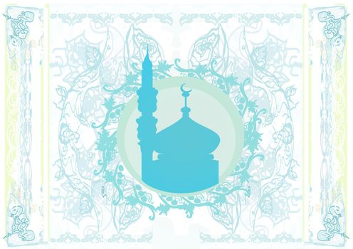 Ramadan background - mosque silhouette vector card