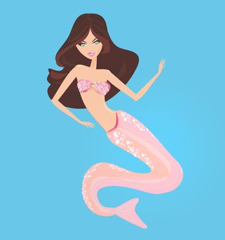 Illustration of a Beautiful mermaid