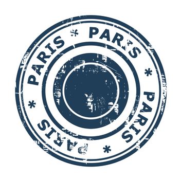 Paris travel stamp isolated on a white background.