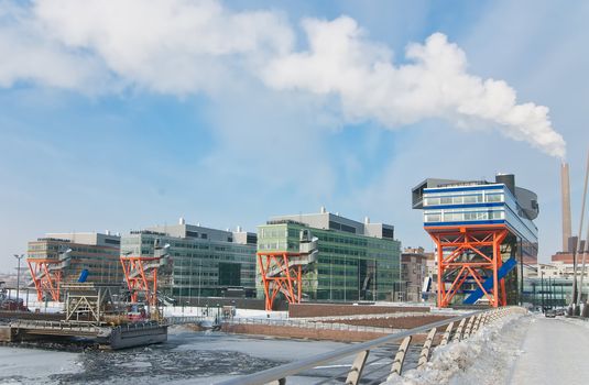 Modern office buildings in downtown Helsinki. Finland.