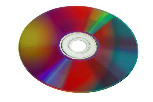 Isolated rainbow CD on white background