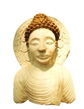 Buddha statue on white                               