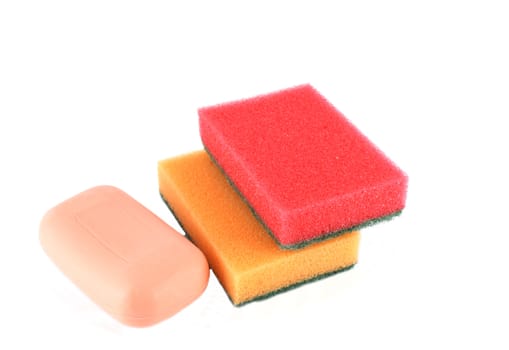 Color sponges and soap