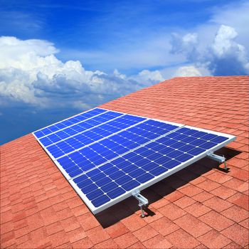 Solar panels on the roof of private home