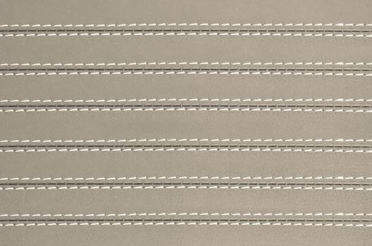 beige  horizontal stitched leather background, textures