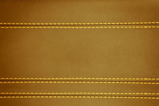 brown  horizontal stitched leather background, art textures