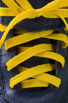 Close-Up of Yellow Shoelace
