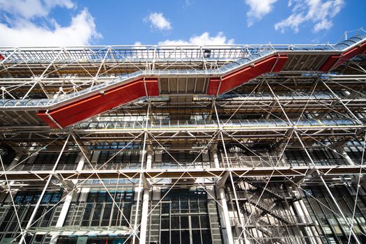 modern wall of Centre Pompidou