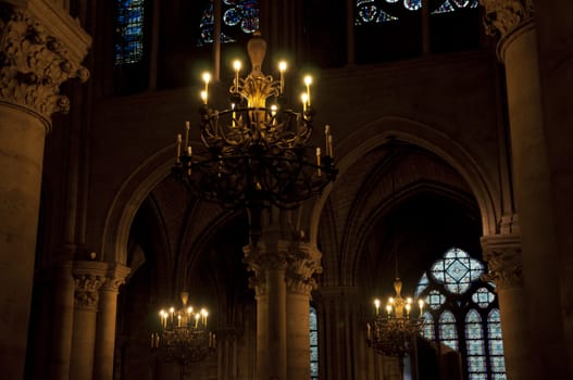 Inside of Notre Dame.