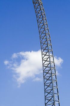 Sophisticated metal construction on a background of blue sky