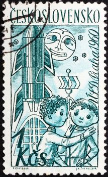 CZECHOSLOVAKIA - CIRCA 1961: a stamp printed in the Czechoslovakia shows Puppets, Toys, circa 1961