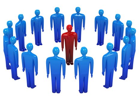 The leader of the big group of people