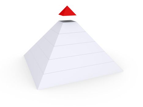 White pyramid with red top detached