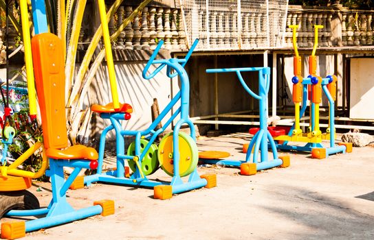 Fitness equipment. Placed outdoors in the village.