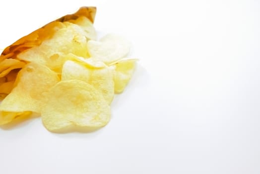 potato chips isolated on white background