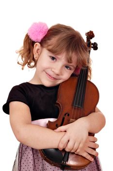 little girl with violin portrait