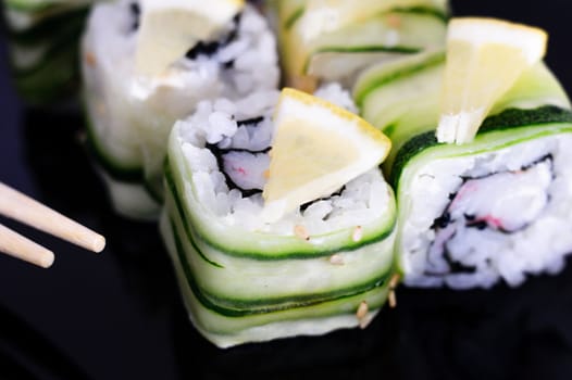 Various kinds of sushi and sashimi