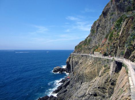 Pedestrian walkway in Village on Italian Coast