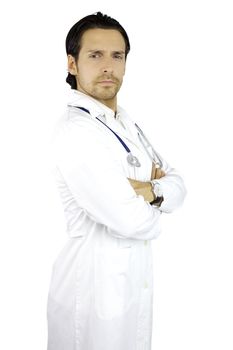 handsome doctor looking serious and professional