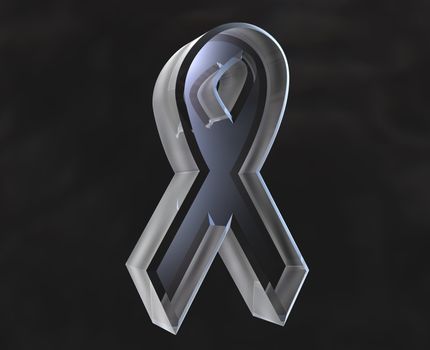 aids hiv symbol in transparent glass (3d made) 