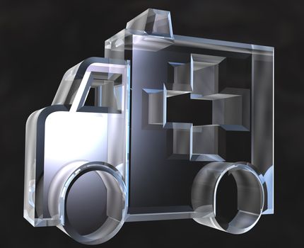 ambulance symbol in glass - 3d made
