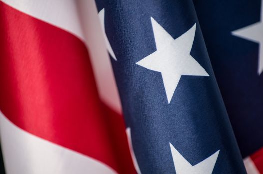 American flag shot by itself on white.