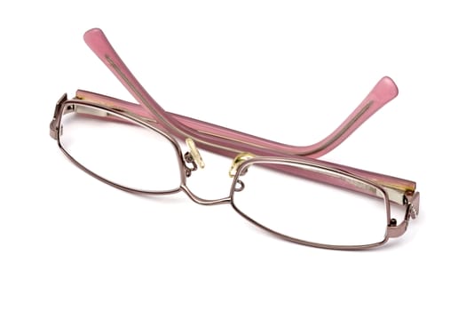 Lady's reading glasses isolated on white background 
