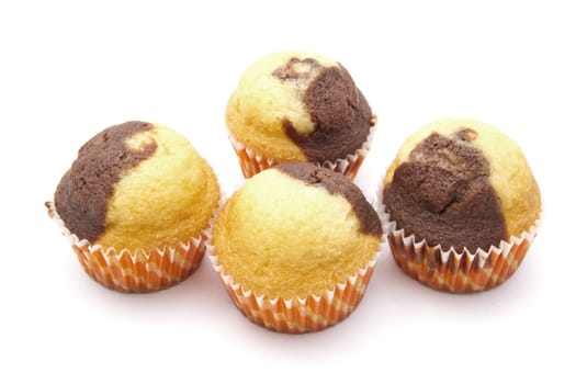 Delicious muffins isolated on white background