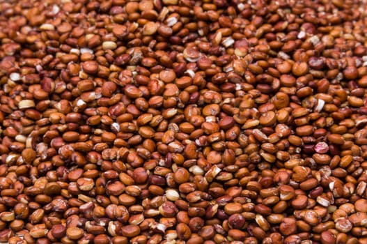 Close up macro shot of organic red quinoa.