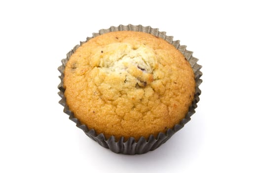 Delicious muffin isolated on white background 