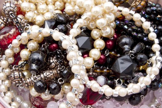 Beautiful string of beads closeup 