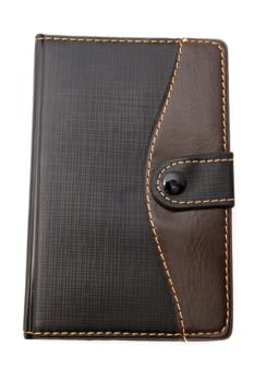 Black notebook isolated on white background 
