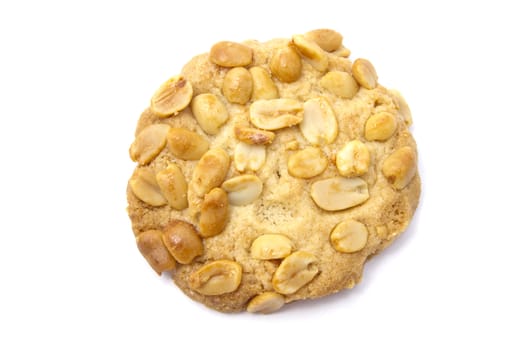 Delicious peanut cookie isolated on white backgound