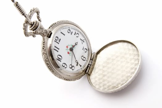 Vintage Pocket Watch isolated on white background 
