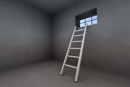 Prison, ladder, window