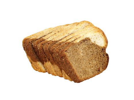 Fresh sliced bread isolated on a white background.