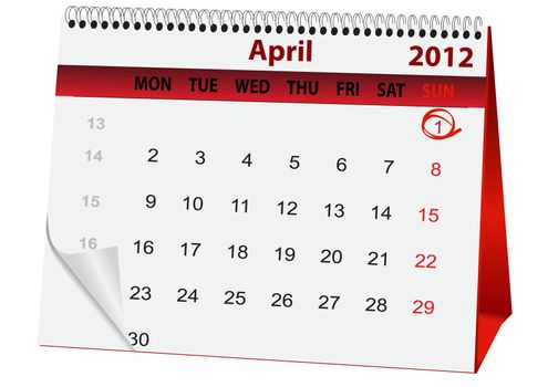 holiday calendar in honor of April 1 vector illustration