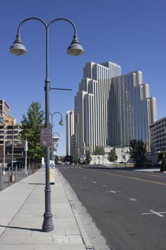 The side of a casino building in Reno Nevada USA