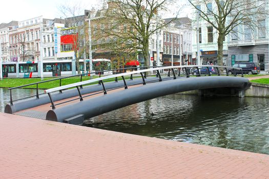 Bridge over canal in Rotterdam. Netherlands