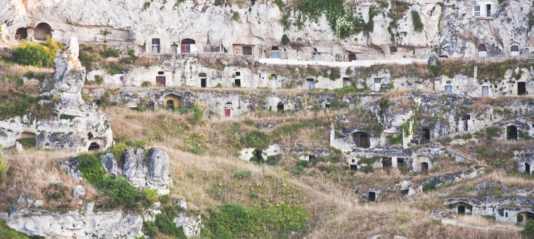 old caves called sassi in Matera, Italy