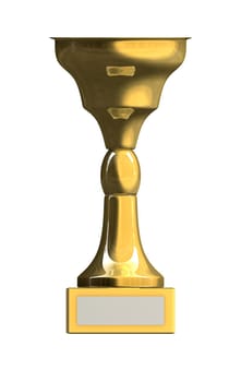 Golden trophy cup 