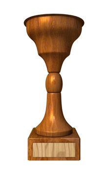 3d made trophy cup in wood