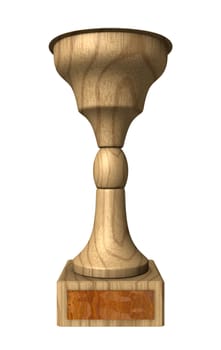 3d made trophy cup in wood