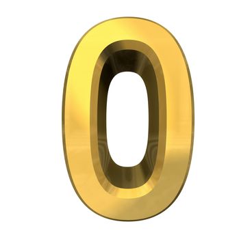 3d number 0 in gold - 3d made