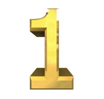 3d number 1 in gold - 3d made