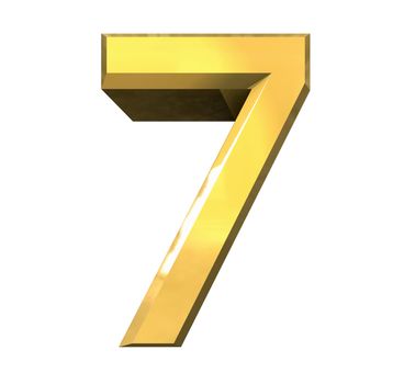 3d number 7 in gold - 3d made