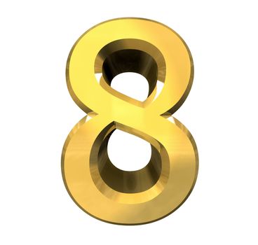 3d number 8 in gold - 3d made