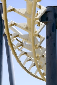 Sophisticated metal construction on a background of blue sky