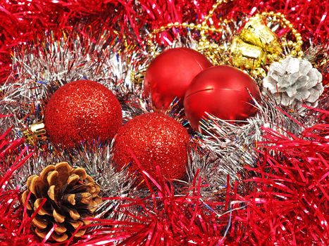 Christmas balls,cones and decoration.