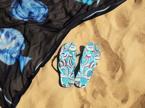 Image of varicoloured feminine schists on beach